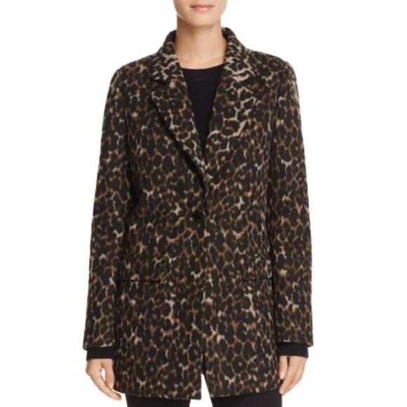 T Tahari Kendall Leopard Coat - L - Picture 1 of 8